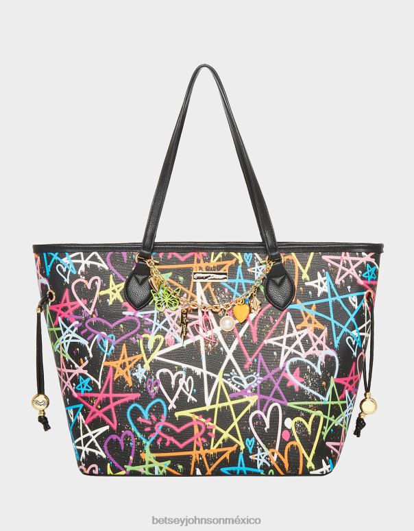 Betsey Johnson accesorios mujer F00V207 bolso tote grafiti cariño 2 negro