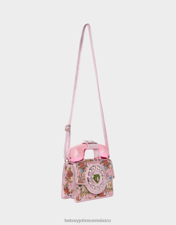 Betsey Johnson accesorios mujer F00V208 kitsch dame una bolsa de teléfono de anillo rosa