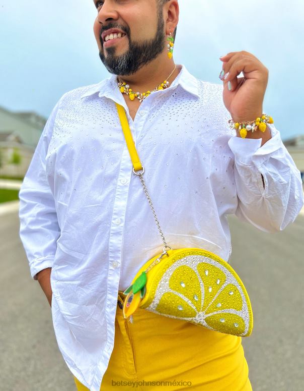 Betsey Johnson accesorios mujer F00V209 bandolera fruncida kitsch amarillo