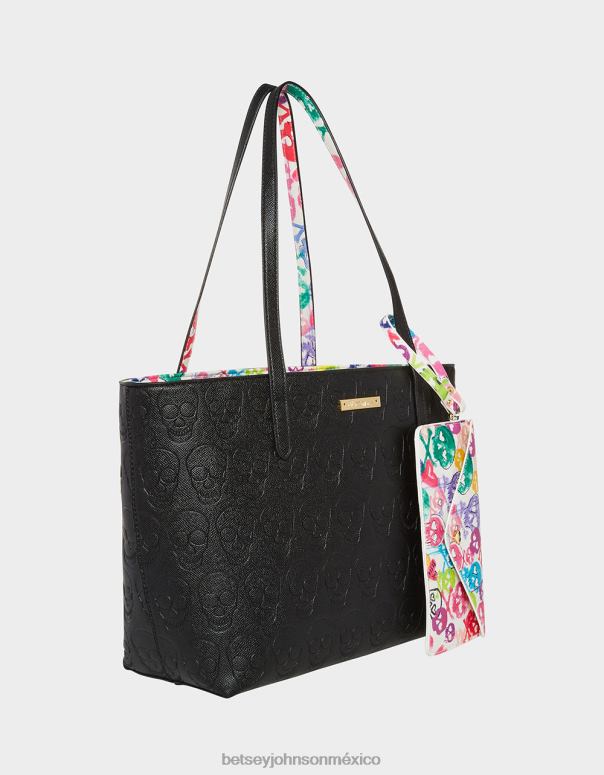 Betsey Johnson accesorios mujer F00V216 tote xo con motivo de calavera negro