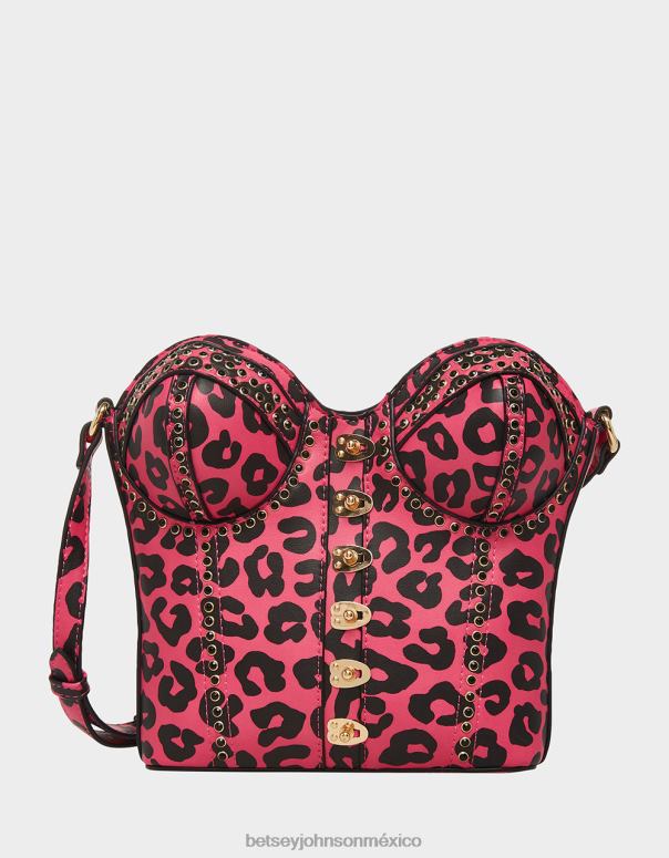 Betsey Johnson accesorios mujer F00V219 kitsch de corsés love crossbody negro/rosa
