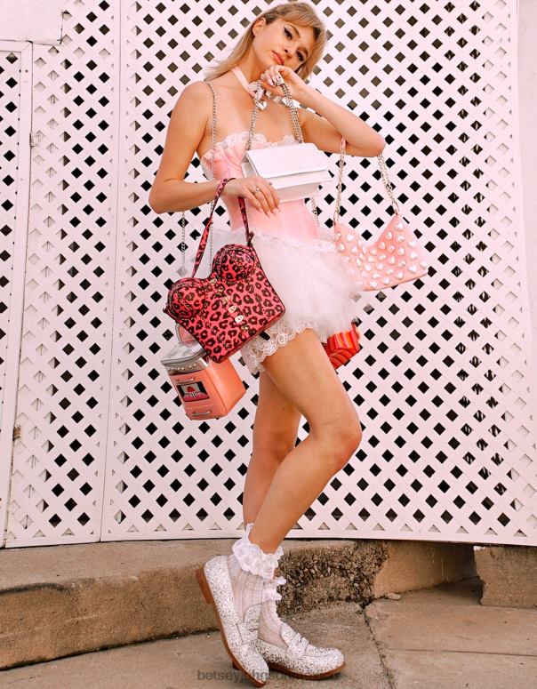 Betsey Johnson accesorios mujer F00V219 kitsch de corsés love crossbody negro/rosa