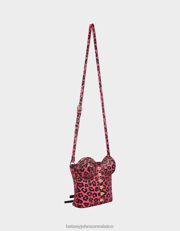 Betsey Johnson accesorios mujer F00V219 kitsch de corsés love crossbody negro/rosa