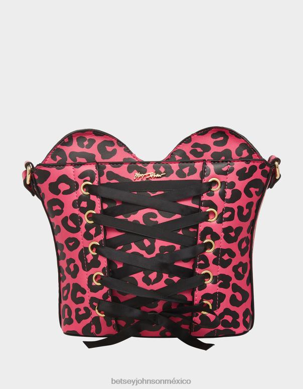Betsey Johnson accesorios mujer F00V219 kitsch de corsés love crossbody negro/rosa