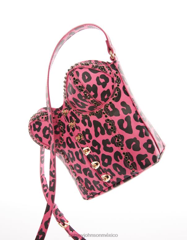 Betsey Johnson accesorios mujer F00V219 kitsch de corsés love crossbody negro/rosa
