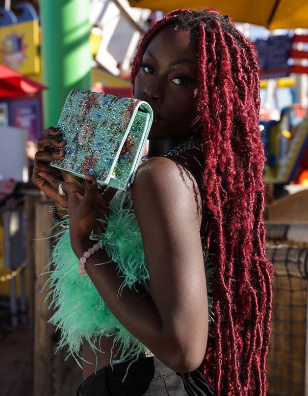 Betsey Johnson accesorios mujer F00V224 bolso con solapa floral y pedrería Menta verde