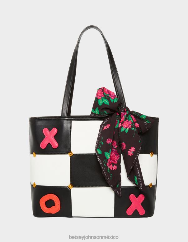Betsey Johnson accesorios mujer F00V229 bolsa de tic tac (con piezas de juego) blanco negro