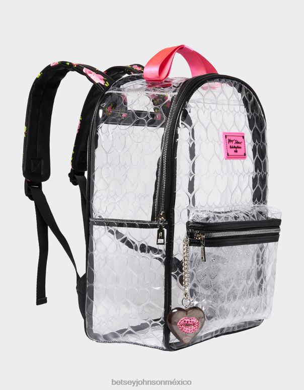 Betsey Johnson accesorios mujer F00V231 mochila transparente con bolsa negro