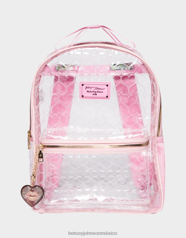 Betsey Johnson accesorios mujer F00V233 mochila transparente con bolsa rubor