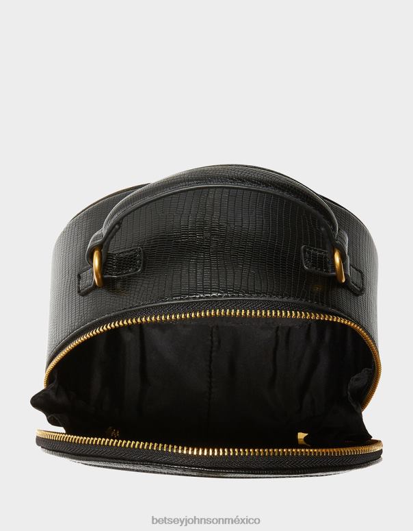 Betsey Johnson accesorios mujer F00V234 bandolera vintage con bordado de caja de sombreros negro