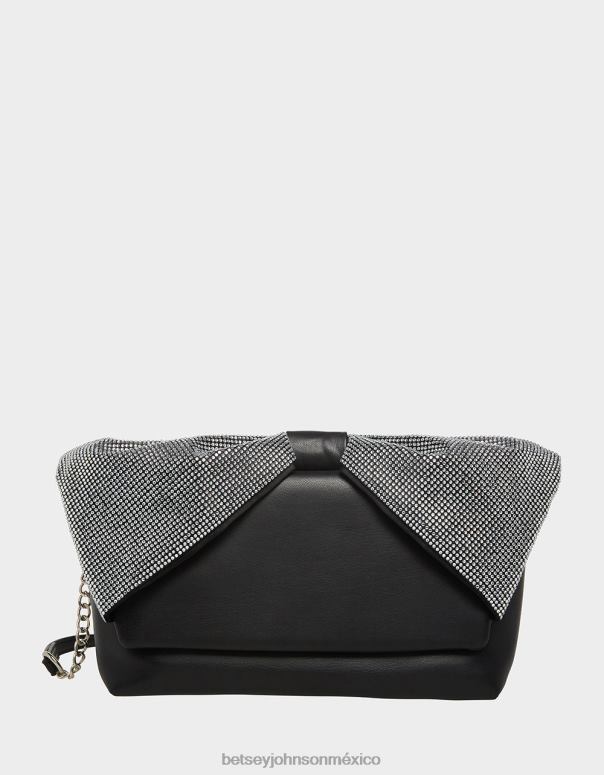 Betsey Johnson accesorios mujer F00V237 todo el bolso con asa de lazo brillante negro