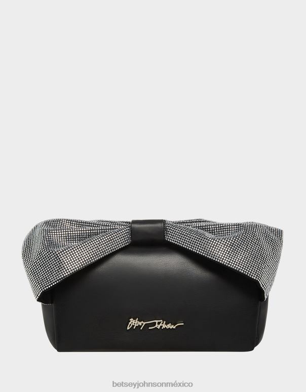Betsey Johnson accesorios mujer F00V237 todo el bolso con asa de lazo brillante negro