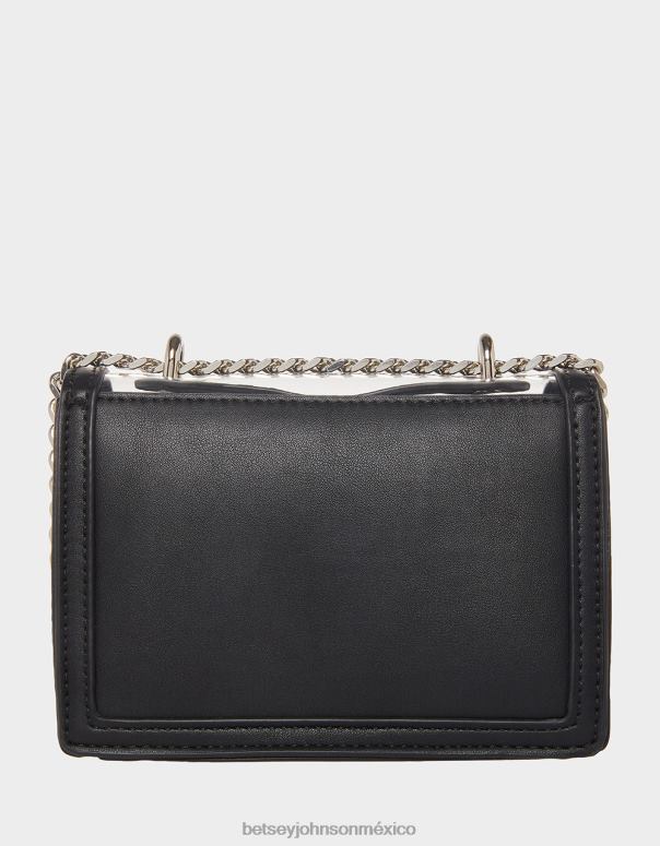 Betsey Johnson accesorios mujer F00V238 bolso convertible transparente con lazo de pedrería negro