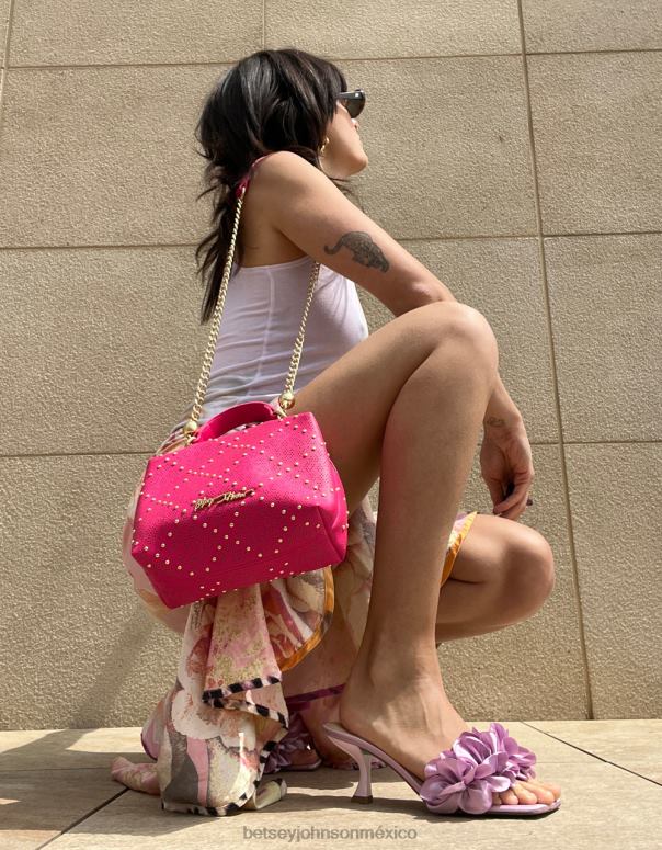 Betsey Johnson accesorios mujer F00V240 bandolera con calavera de estado rosa