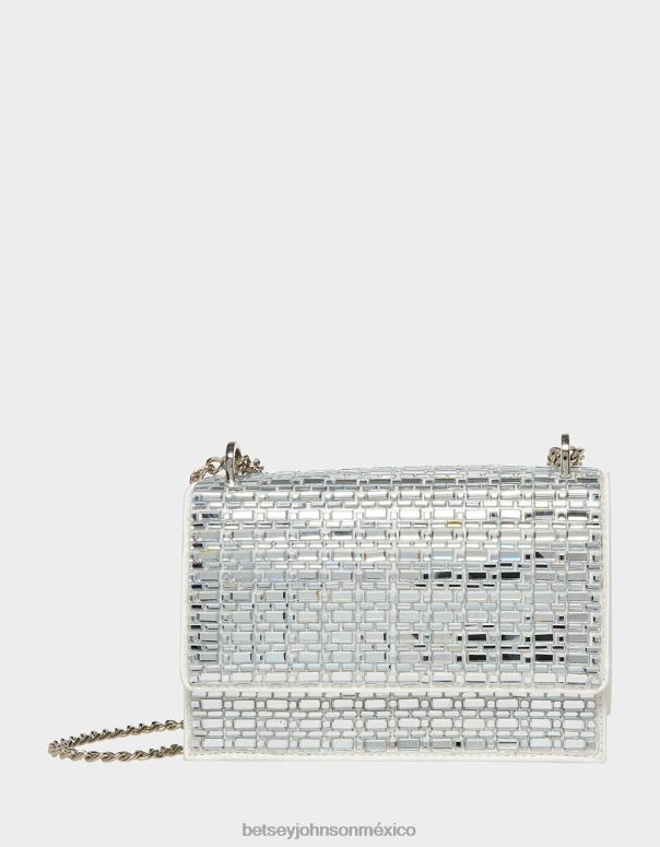 Betsey Johnson accesorios mujer F00V242 brillo en bolso convertible con solapa Marfil