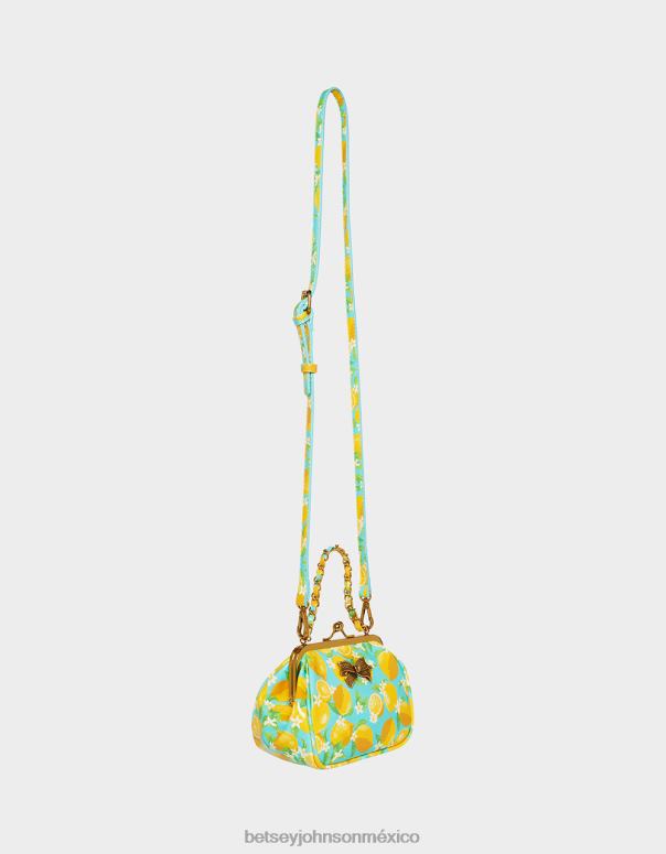 Betsey Johnson accesorios mujer F00V244 bolso pequeño con cierre de beso de pepita limón
