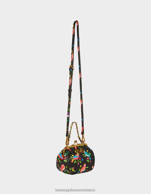 Betsey Johnson accesorios mujer F00V251 bolso pequeño con cierre de beso de pepita negro multi