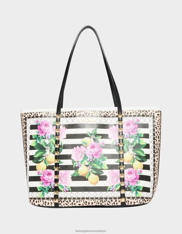 Betsey Johnson accesorios mujer F00V252 bolso shopper con rayas blanco negro