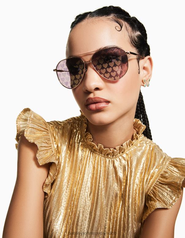 Betsey Johnson accesorios mujer F00V374 las gafas de sol con letra pequeña oro