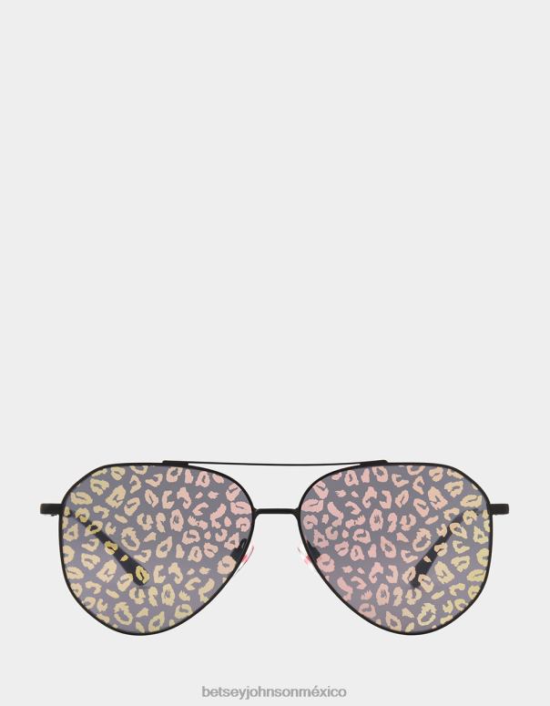 Betsey Johnson accesorios mujer F00V377 las gafas de sol con letra pequeña negro/rosa