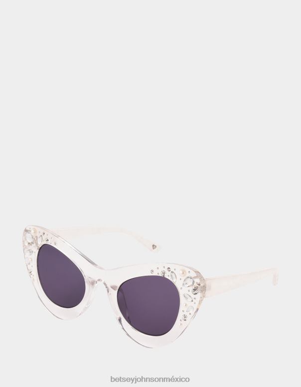 Betsey Johnson accesorios mujer F00V389 gafas de sol joya de la corona blanco