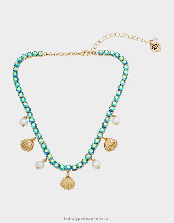 Betsey Johnson joyas mujer F00V311 collar de tenis de concha de control de crucero azul