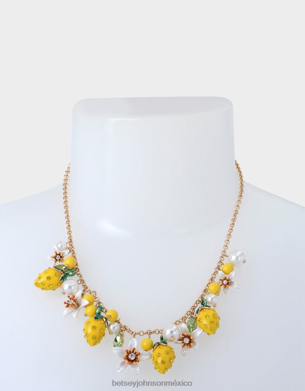 Betsey Johnson joyas mujer F00V315 collar de limón tembloroso gota de limón amarillo