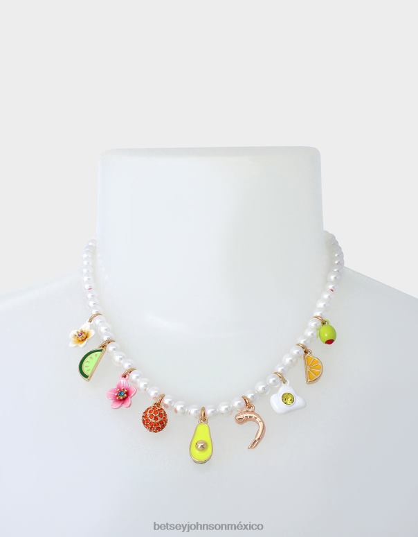 Betsey Johnson joyas mujer F00V317 collar frontal con colgante de brunch multi
