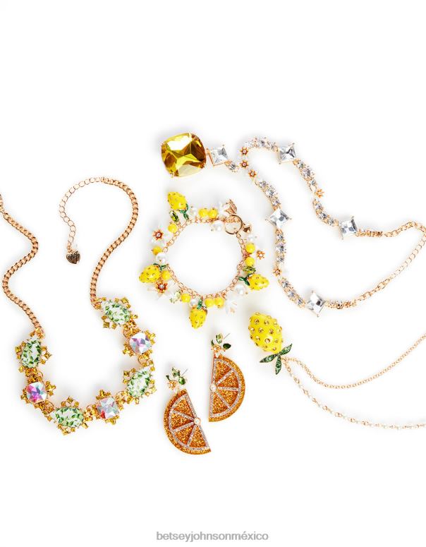 Betsey Johnson joyas mujer F00V342 collar largo con colgante de gota de limón amarillo