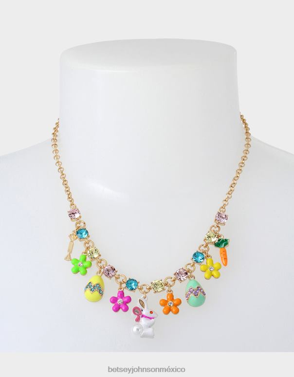 Betsey Johnson joyas mujer F00V365 collar frontal con dije de conejito hunny multi