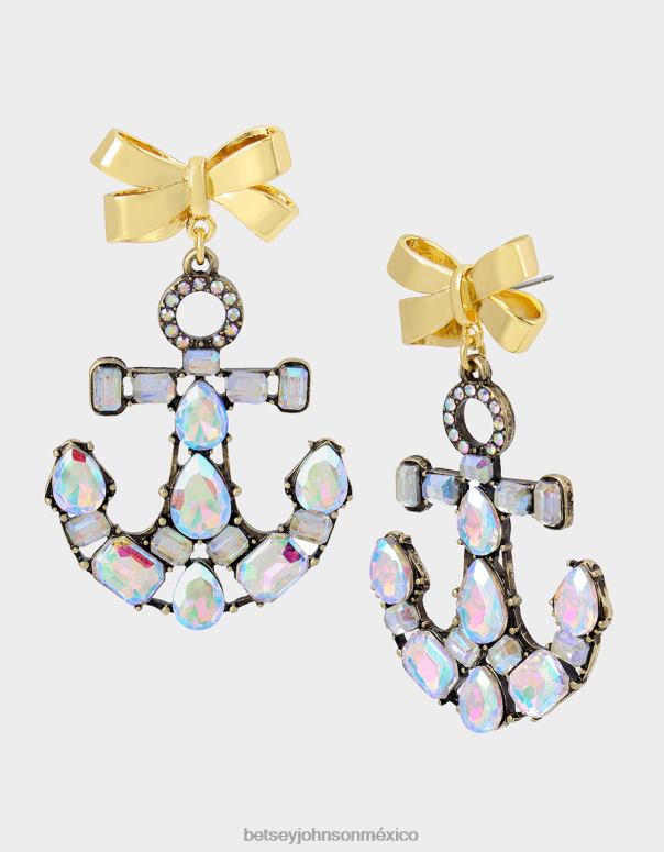 Betsey Johnson joyas mujer F00V313 aretes con ancla y control de crucero cristal