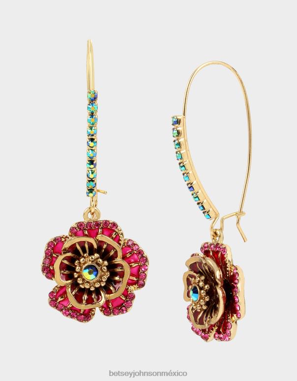 Betsey Johnson joyas mujer F00V325 pendientes de gancho con flor multi