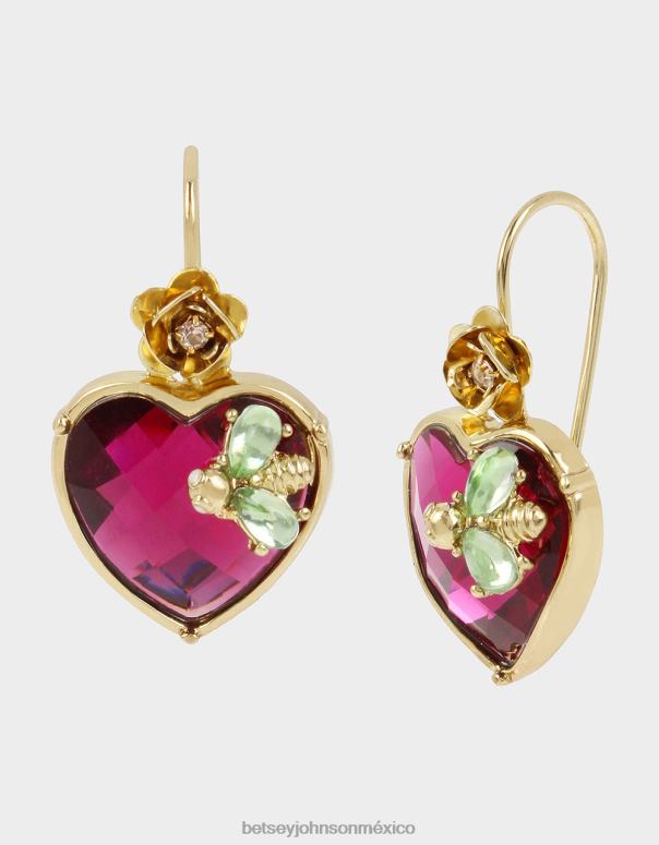 Betsey Johnson joyas mujer F00V326 aretes con corazón de piedra multi
