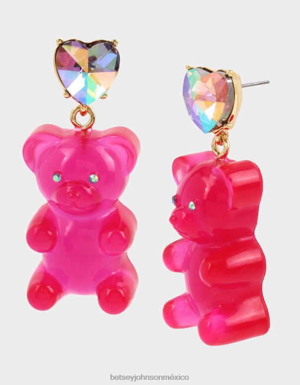 Betsey Johnson joyas mujer F00V330 aretes colgantes con osito de goma rosa