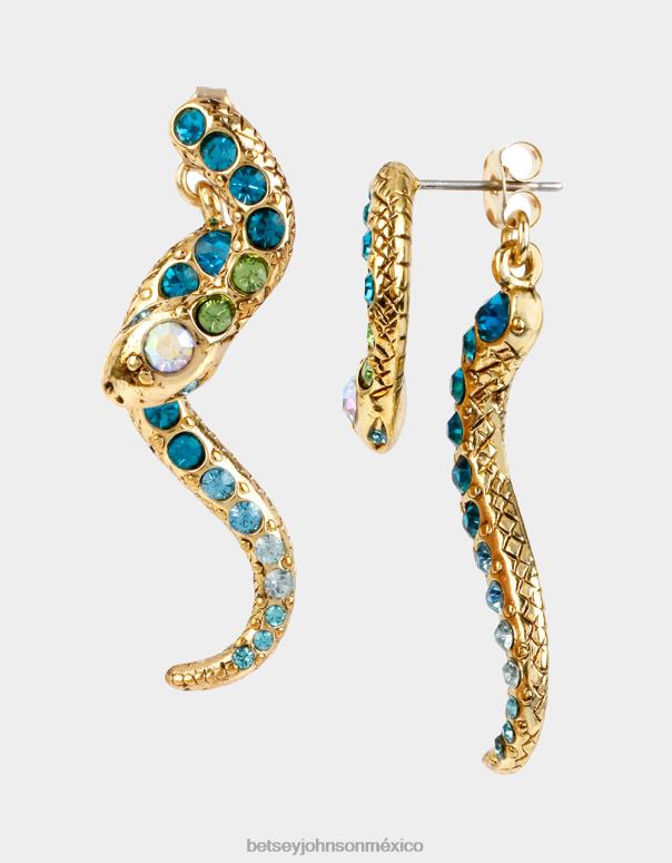 Betsey Johnson joyas mujer F00V332 pendientes de serpiente deslizándose azul