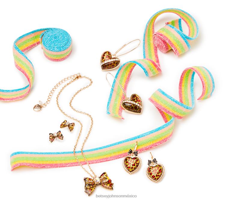 Betsey Johnson joyas mujer F00V339 aretes con forma de corazón leopardo