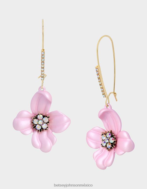 Betsey Johnson joyas mujer F00V343 aretes colgantes de flores rosa