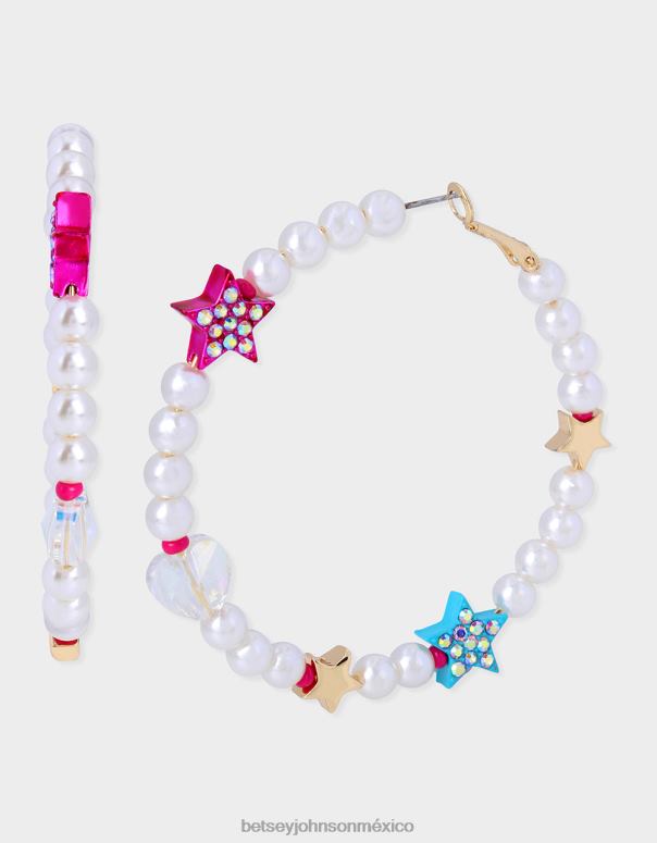 Betsey Johnson joyas mujer F00V360 aros kidult kitsch con perlas multi