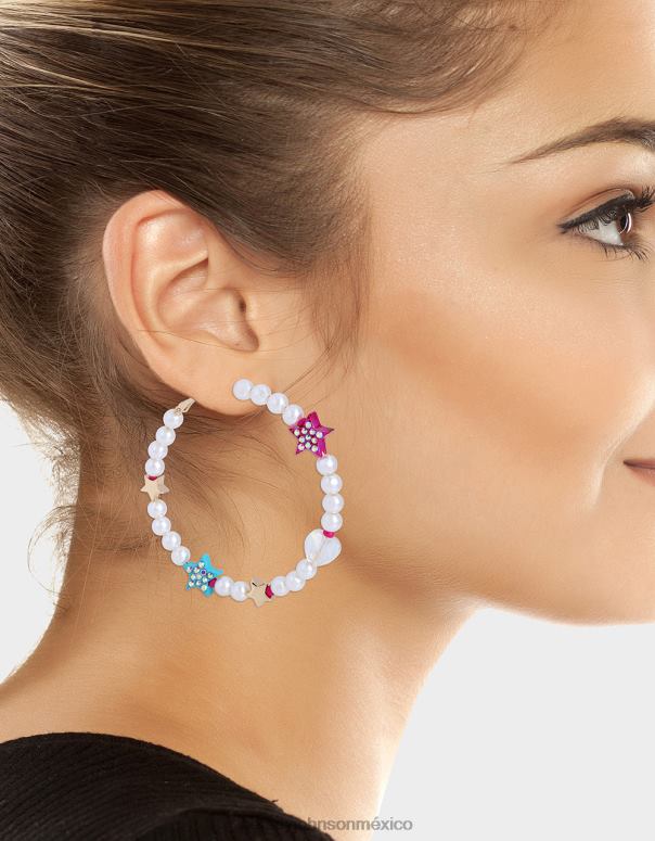 Betsey Johnson joyas mujer F00V360 aros kidult kitsch con perlas multi