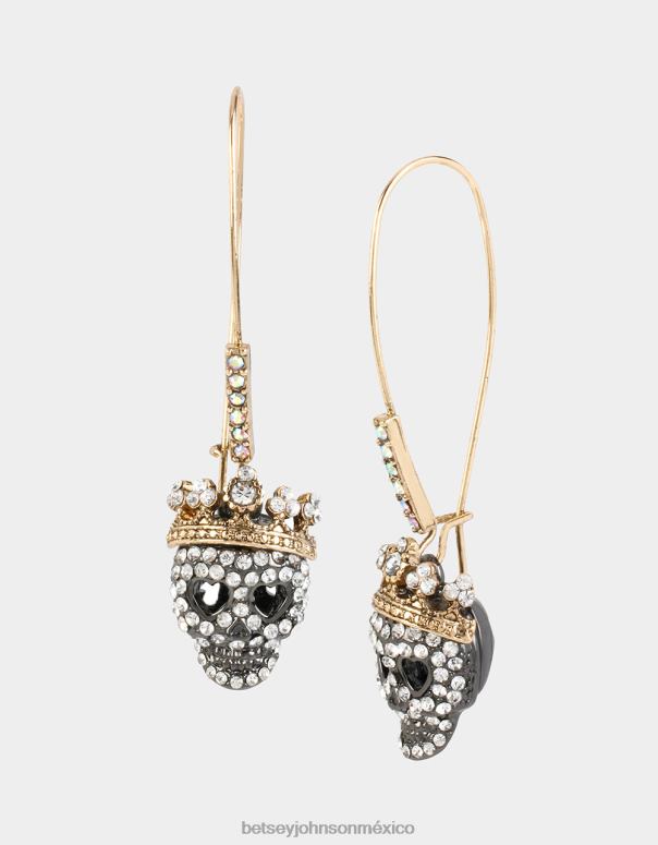 Betsey Johnson joyas mujer F00V362 aretes con gancho y calavera en pavé cristal