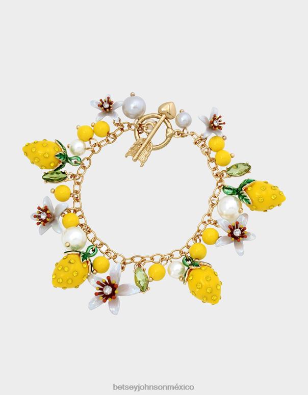 Betsey Johnson joyas mujer F00V316 pulsera temblorosa con gota de limón amarillo