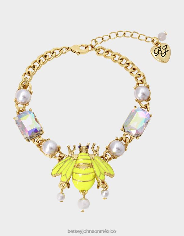 Betsey Johnson joyas mujer F00V352 brazalete flexible con diseño de abeja amarillo