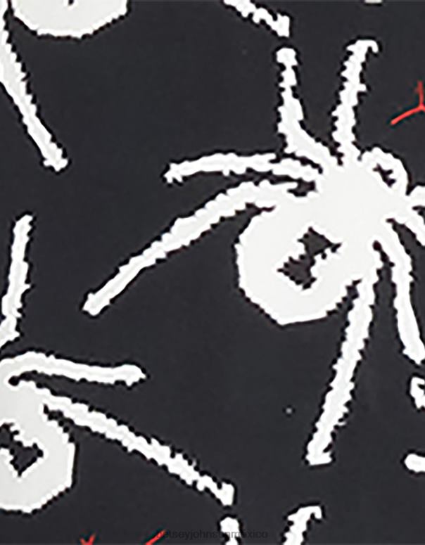 Betsey Johnson ropa mujer F00V305 Top raglán con corsé 80th bash blanco negro