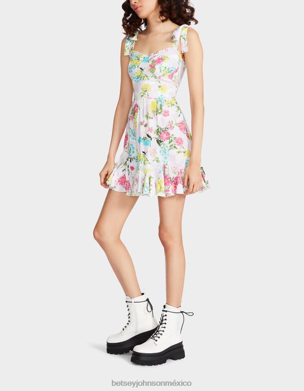 Betsey Johnson ropa mujer F00V265 vestido corto tulluah blanco