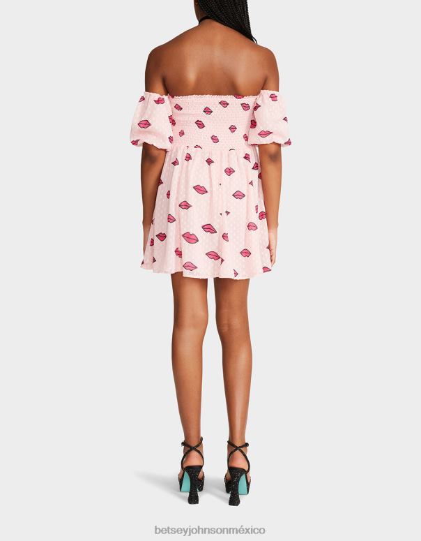 Betsey Johnson ropa mujer F00V266 mini vestido fruncido rosa