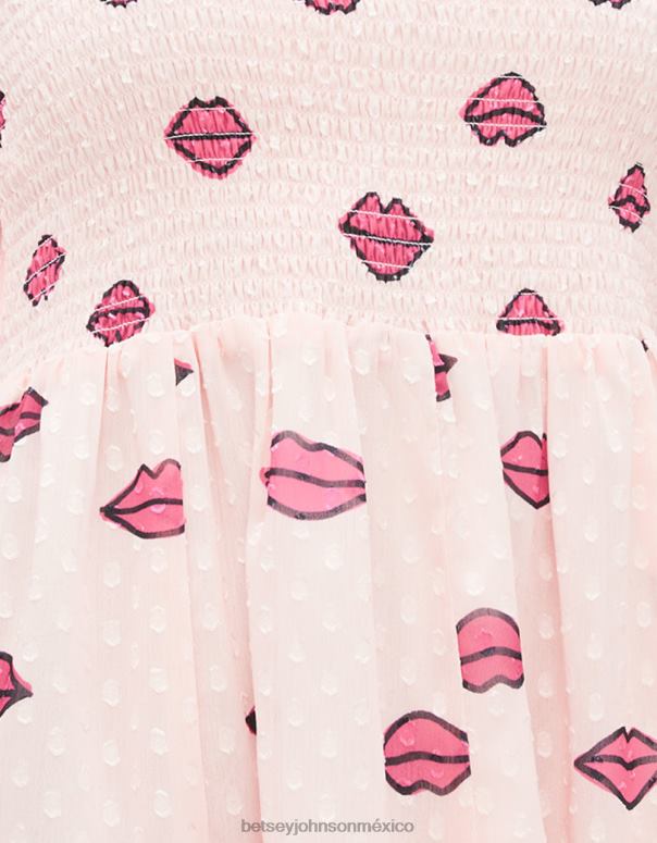 Betsey Johnson ropa mujer F00V266 mini vestido fruncido rosa