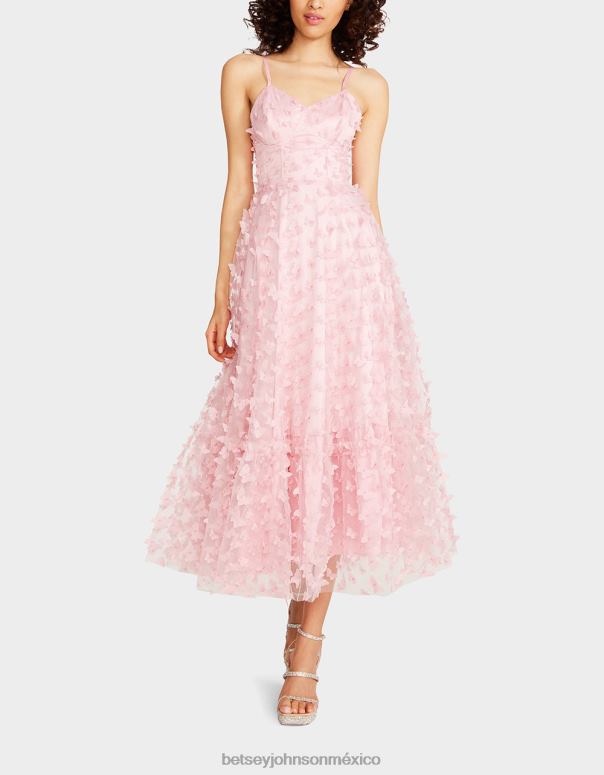 Betsey Johnson ropa mujer F00V268 hermoso maxi vestido de mariposa rosa
