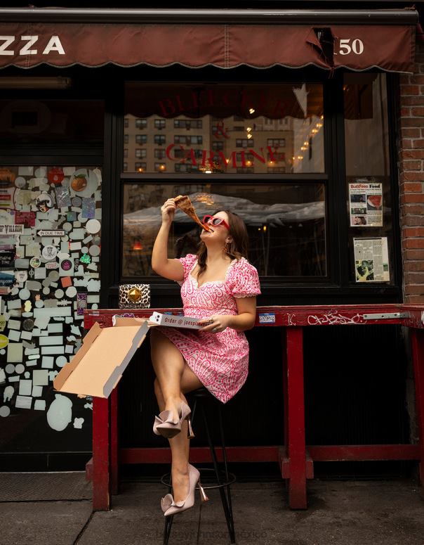 Betsey Johnson ropa mujer F00V271 vestido corto con corsé y ojales rosa