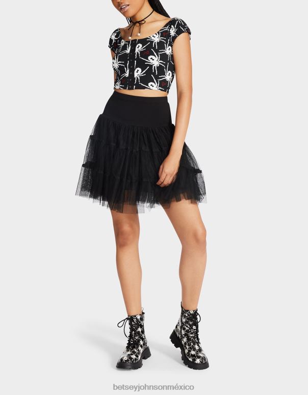 Betsey Johnson ropa mujer F00V272 tutú de tul 80th bash negro