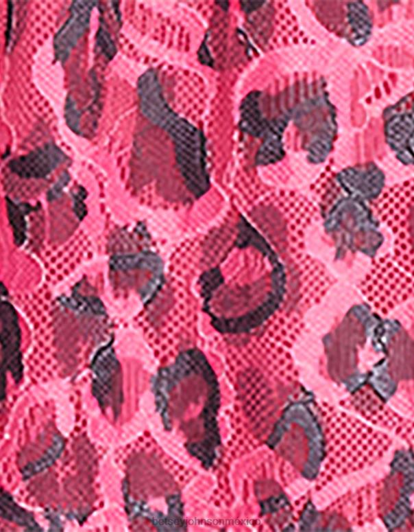 Betsey Johnson ropa mujer F00V276 corsé de encaje elástico wild n out midi caliente rosa